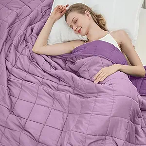Purple Weighted Blanket for Adults 25lbs, 88"x104", Cal King Cooling Heavy Throw Blanket for 220-280lbs, Microfiber Soft Thick Big Blankets Weighted Comforter Gift for Sleeping