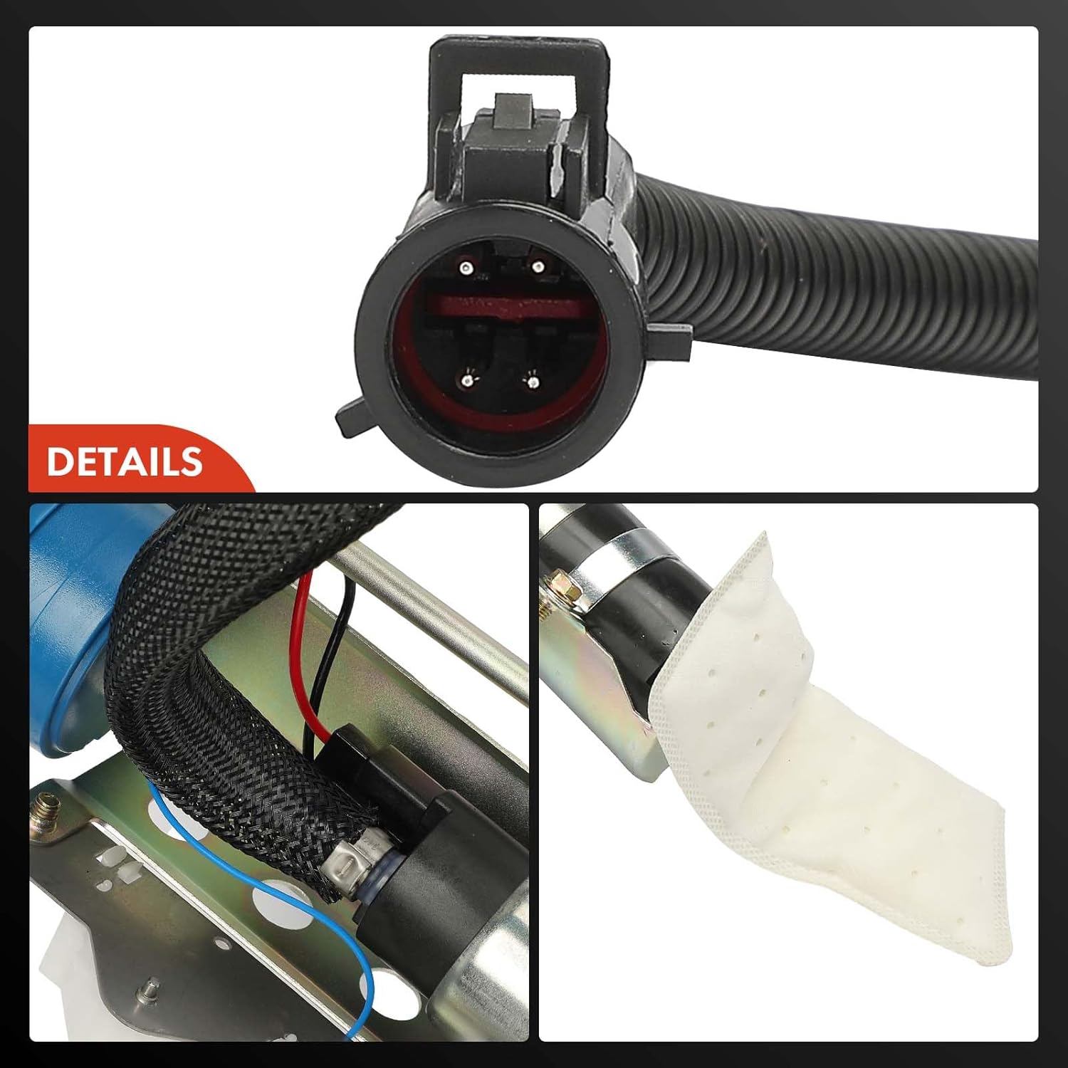 A-Premium Electric Fuel Pump Assembly with Sending Unit Compatible with Ford E-150 E-250, E-350 E-450 Super Duty 2004-2008, Gas, Front Side, Replace# E2364S, SP2092H