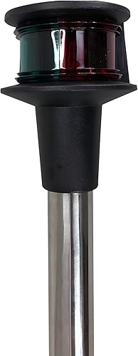 Miniatura 2 de Pactrade Marine Luces de Proa LED para Barcos - Luces de Navegación de Barco Rojas y Verdes con Base Extraíble - Poste Angulado de 12 Pulgadas -