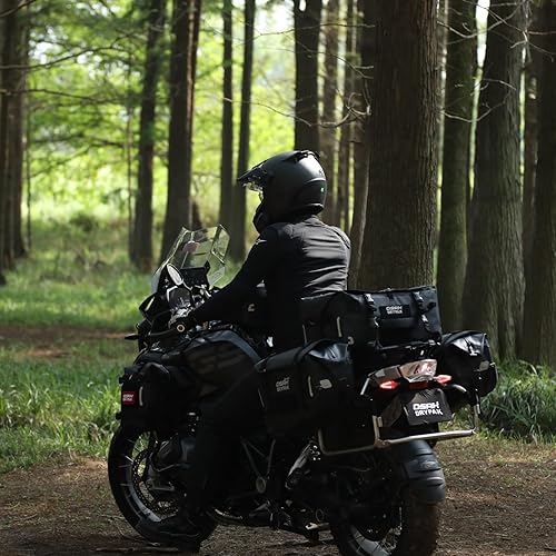 Miniatura 6 de Bolsa impermeable para motocicleta, bolsa de lona impermeable de 40 L, bolsa seca para motocicleta, bolsa de equipaje multifuncional con correas