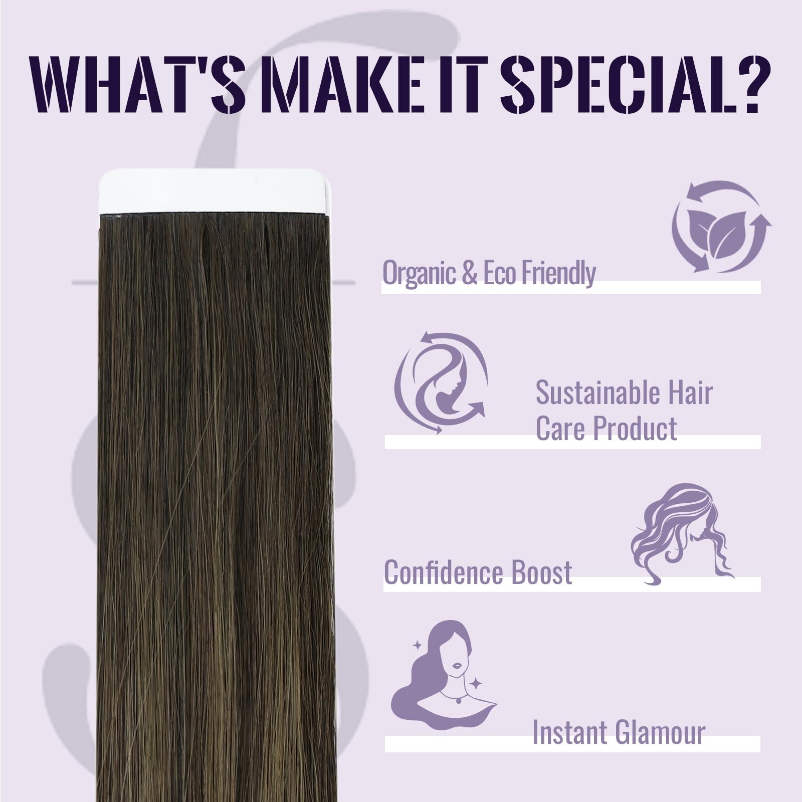Fshine Adesive Extension Capelli Veri 50g 55CM 20Pcs Extension Remy Biadesive Invisibili Capelli Lisci Balayage Da Marrone Scuro A Castano Tape in Hair Extension Capelli Umani Veri 2/6/2