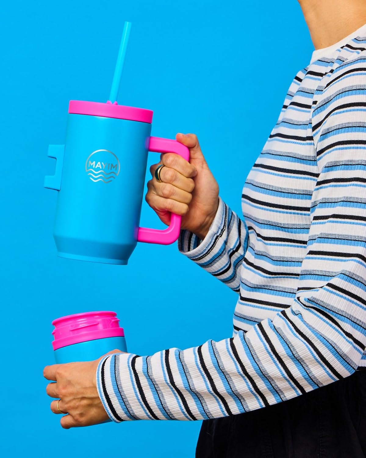 Sip N’ Snack Dual Compartment Stainless Steel Water Bottle – Triple Insulated, 24 Hours Cold/Hot, Leak-Proof, 2 Ways to Sip – Perfect for Drinks & Snacks On-the-Go (Blush/Lilac) - Image 4