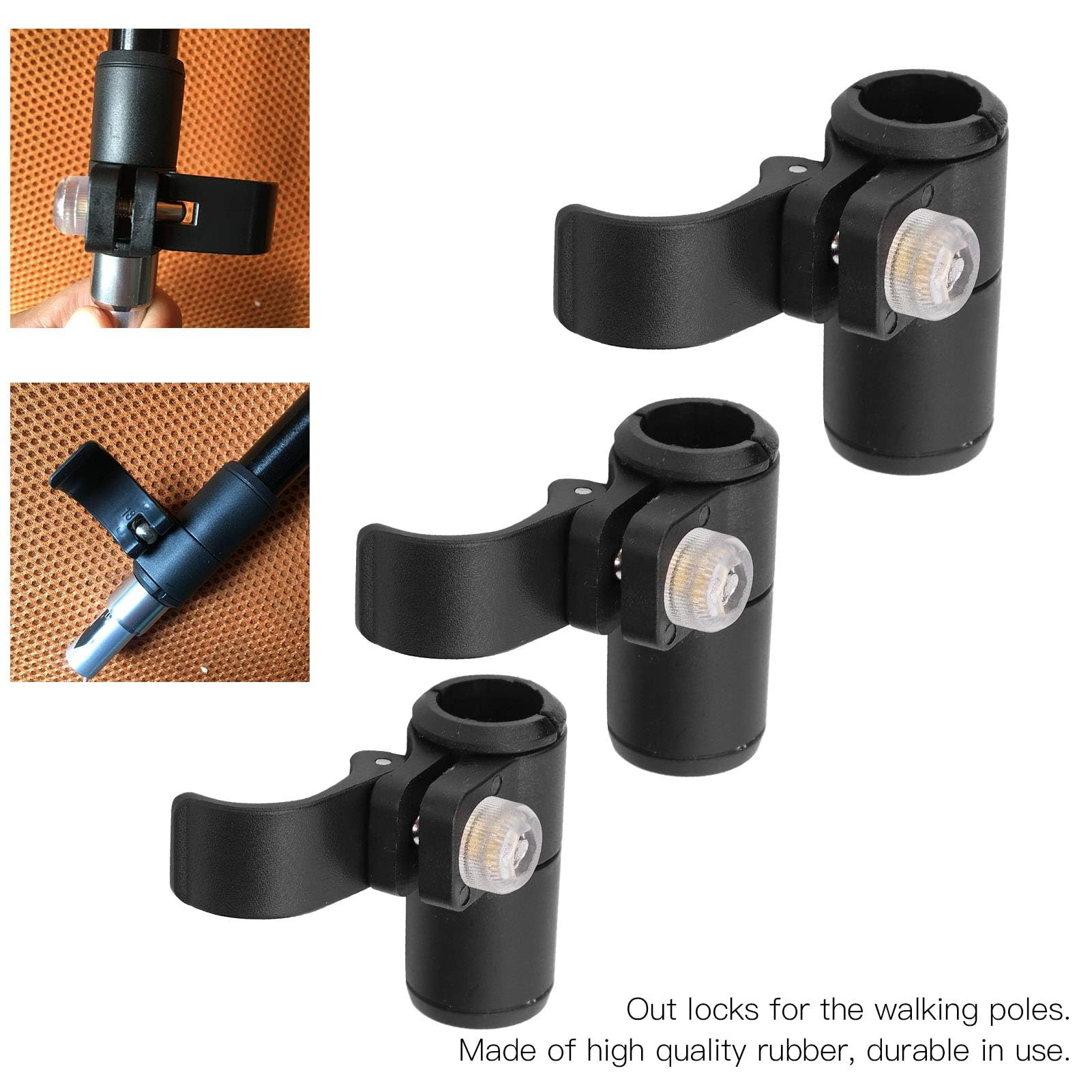 Hiking Pole Cane Lock, 18/16/14mm Climbing Stick Pole External Lock Climbing Stick Lock Walking Pole Walking Pole Accessories for Mountaineering Trekking Pole