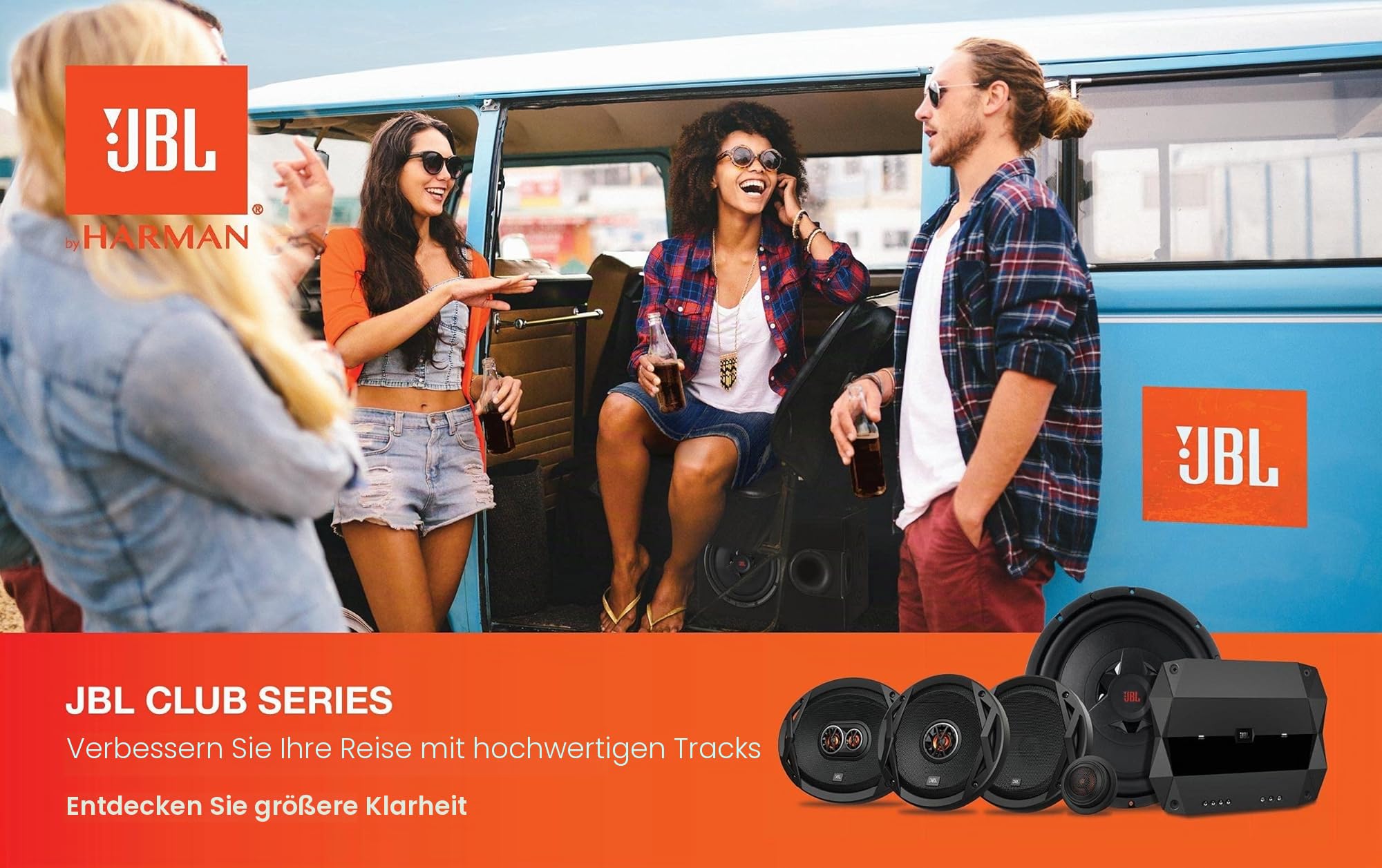 JBL Club 622 2-Wege Auto Lautsprecher Set von Harman Kardon - 180 Watt Pro KFZ Autolautsprecher Boxen 16 - 17 cm, Black