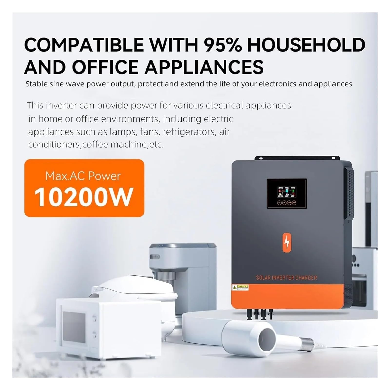 Hybrydowy Falownik Solarny 10KW 48V 230V W Sieci Off Grid Czysta Fala Sinusoidalna Inwerter MPPT 120A 160A Ładowarka Słoneczna OszczęDność KosztóW