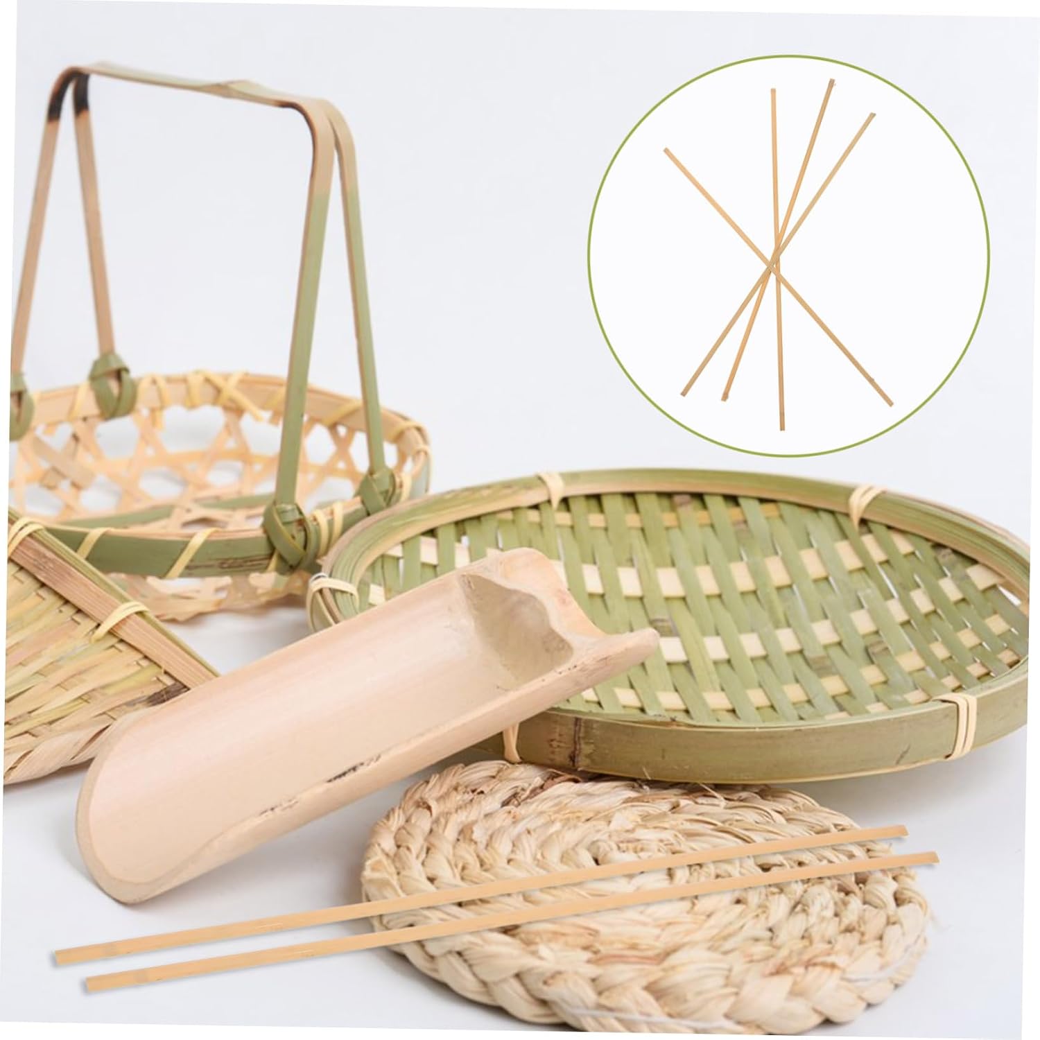 DOITOOL 4pcs Weaving Strips for Crafts Wide and Flexible Basket Making Material for Handmade Projects and Model Making