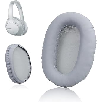 Krone Kalpasmos - Replacement Earpads Compatible with Sony WH-CH700N WH-CH710N WH-XB900N Memory Foam Protein Leather White
