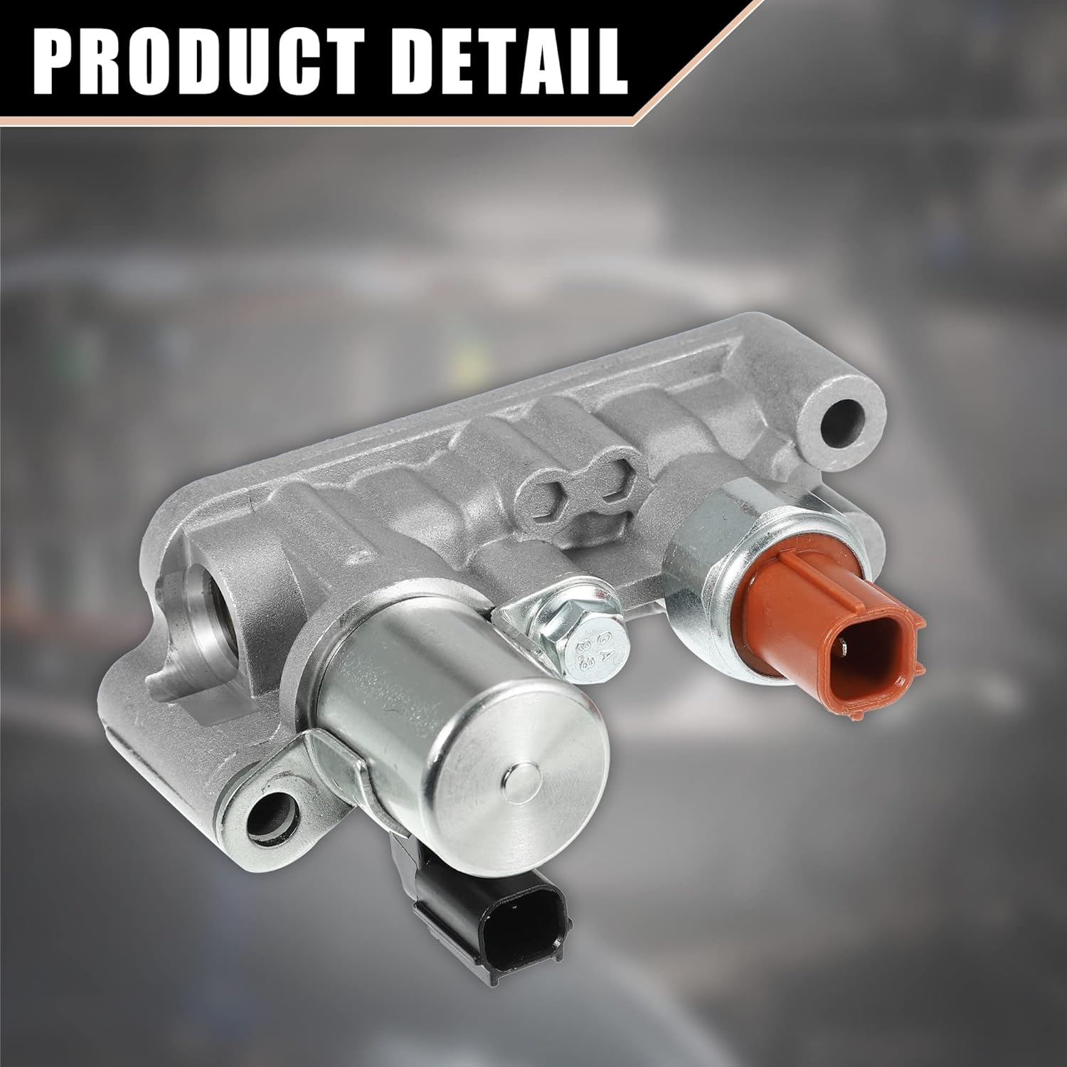 X AUTOHAUX 1 Set Car Engine Variable Timing Solenoid Front Spool Valve Solenoid Assembly with Oil Pressure Switch Gasket for Honda Pilot