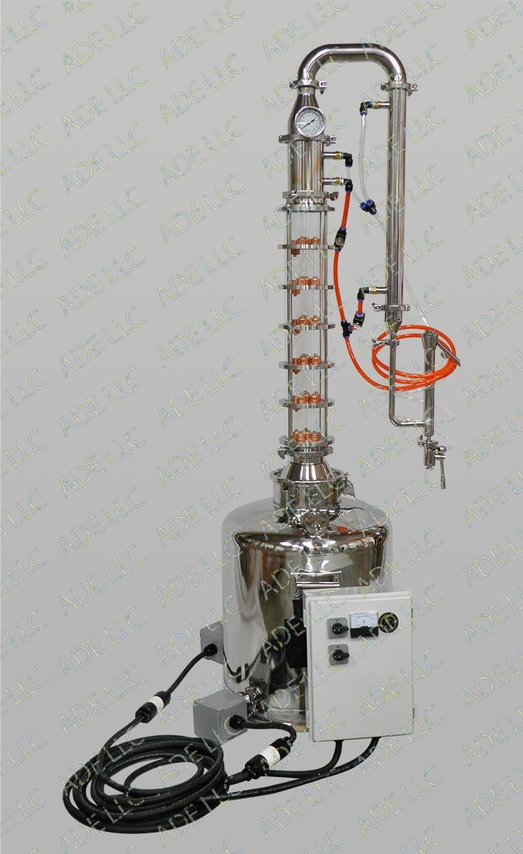 26 Gal Moonshine with 4" Borosilicate Glass 6 Plate Column Everything Included