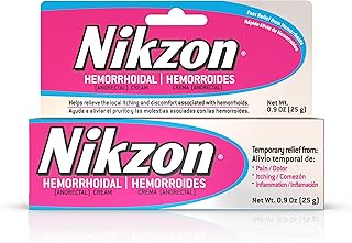 Nikzon Hemorrhoidal Cream, Vasoconstrictor & Anesthetic Cream Pain Itching Inflammation Relief, 0.9 oz