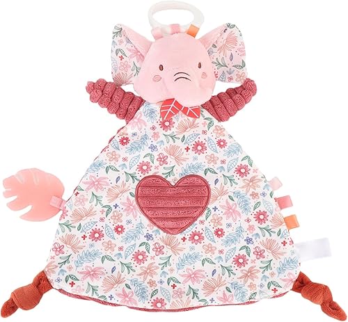 Miniatura 6 de Fdit Manta de seguridad para bebé, mordedor, juguete de peluche para bebés con color rosa, juguete suave y cómodo para calmar las encías, ideal para