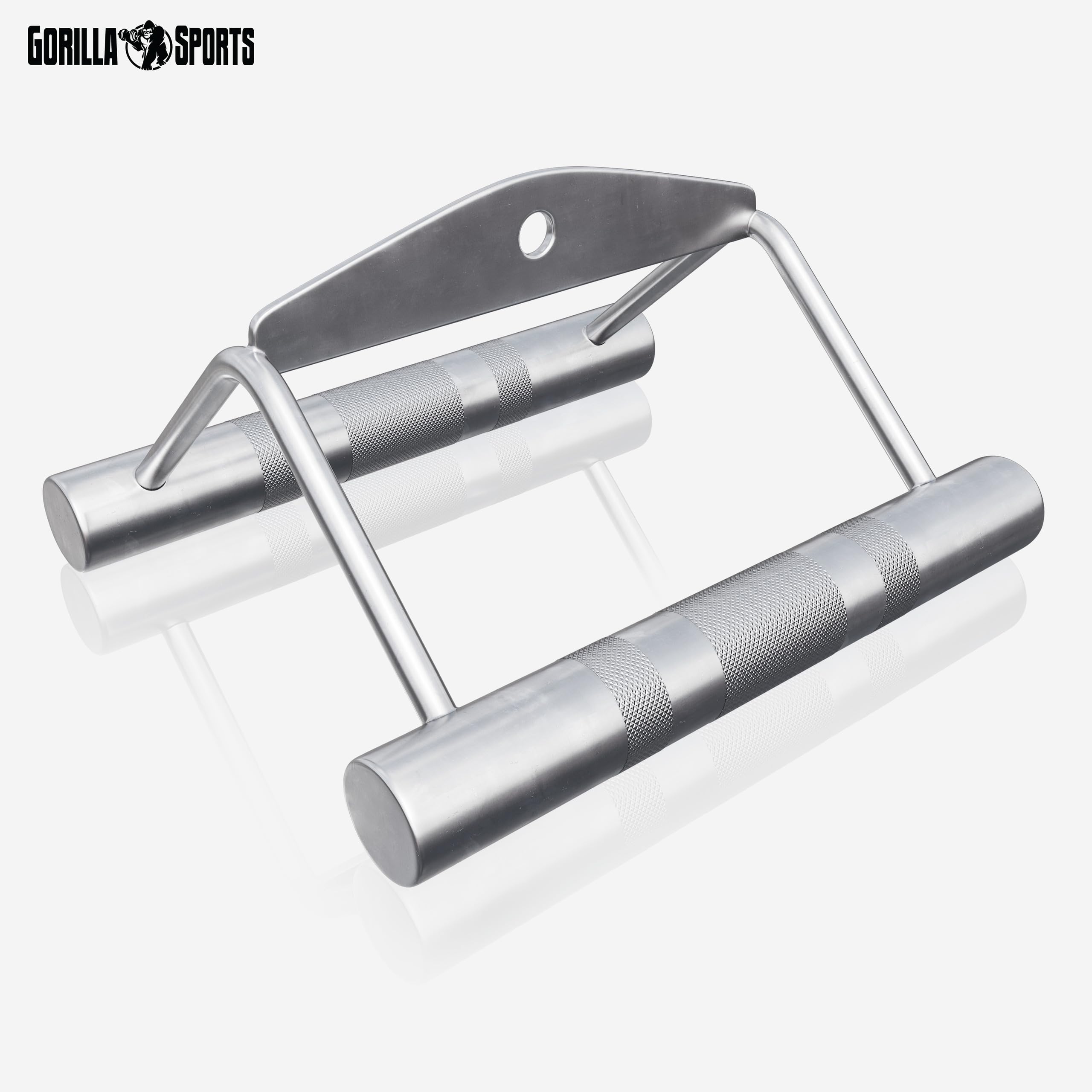 GORILLA SPORTS - Corde à Triceps Ou Poignée Parallele, Charge Max 200 Kg, Chrome Moleté, Accessoire Musculation