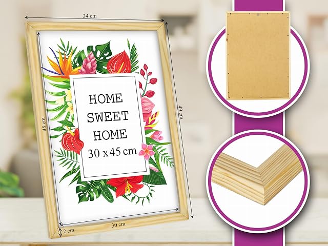 Foto 7 de 7 de MG Design Set de 3 Marco Madera natural 30 x 45 cm