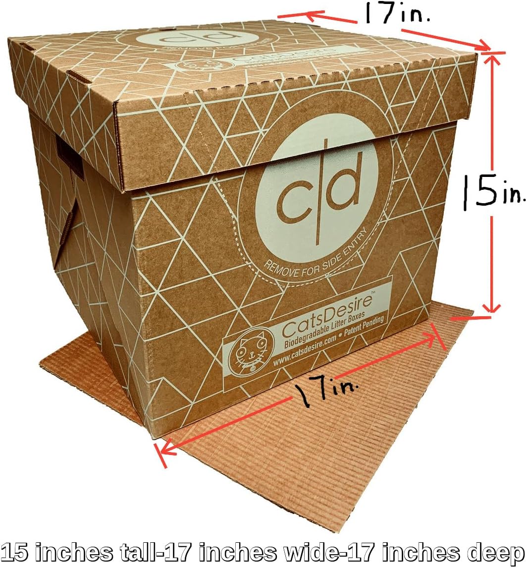 Leakproof Disposable 4-Pack Cat Litter Box Pack (4 Sets) w/Top/Low Entry Set (17" L x 17" W x 15" H) & Enclosed Box - Woman Owned U.S. Made. Used by Sassy Cat Top/Side use. Patent Pending.