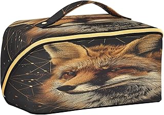 ALAZA Travel Makeup Bag, Fox Geometric Circle...
