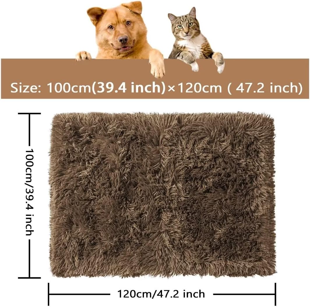 review Fluffy Waterproof Dog Blanket for Bed Couch Sofa, Super Soft and Warm Waterproof Blanket for Small Dog Cats, Machine Washable Furniture Protector Pet Blanket, Brown, 39