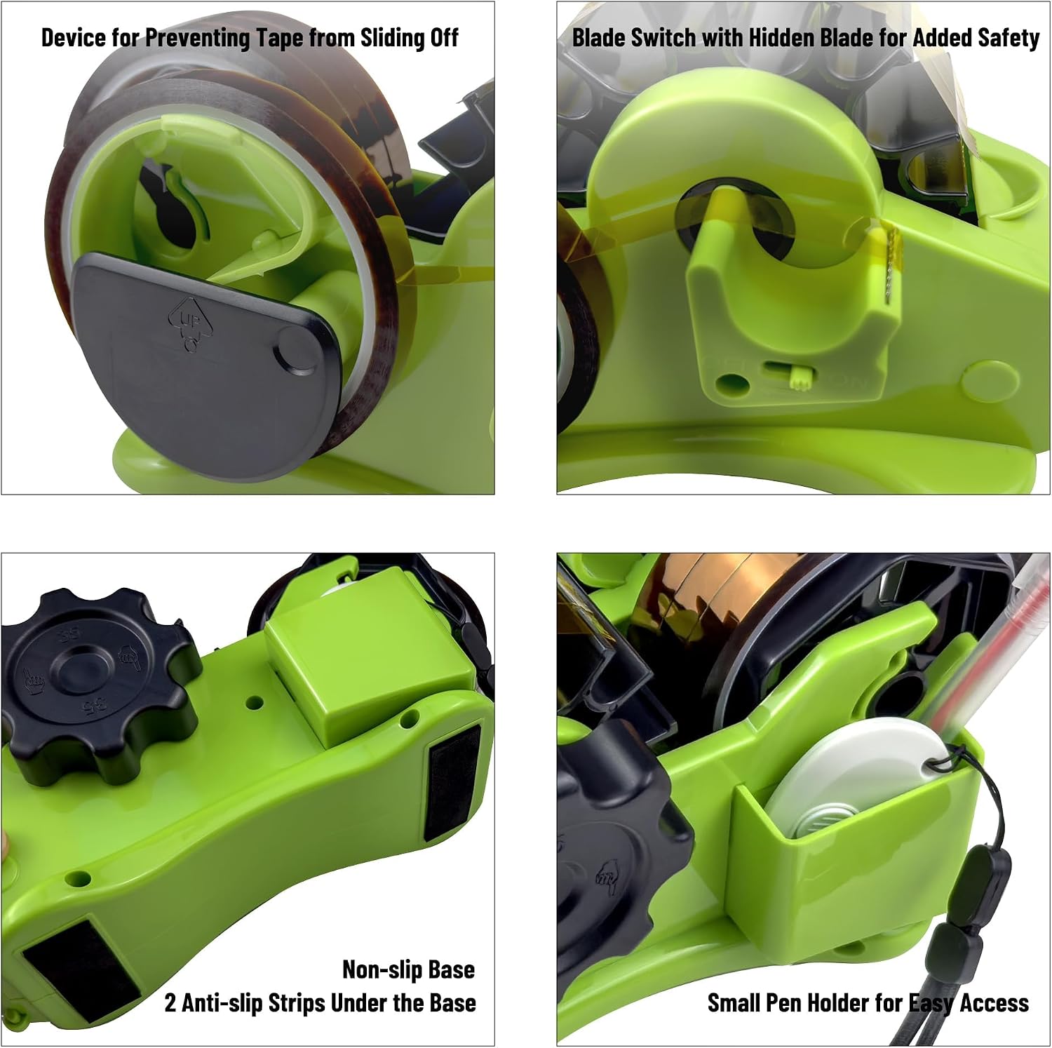 Heat Tape Dispenser Sublimation - Green Multi-Roll Set, PreCut 1. 4'' Pieces for Heat Transfer & Mug Press Machine, 1+3'' Core, Semi-Automatic Tape Dispenser, Heat Transfer Tape