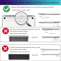Vista 2 de Teryeefi Funda para MacBook Air de 13 pulgadas (versión 2010-2017), funda protectora rígida de plástico y cubierta de teclado solo compatible
