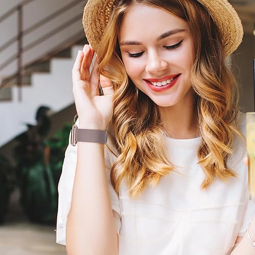 Miniatura 6 de Steezrd Metal Magnetic Band Compatible with Apple Watch Band 38mm 40mm 41mm 42mm 44mm 45mm 49mm, Stainless Steel Mesh Clasp Loop Strap Wristband for