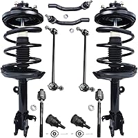 Vista 95 de Detroit Axle - Kit de puntales delanteros para Ford 2000-2004 Focus 2 puntales con muelle helicoidal 2 brazos de control inferiores con rótulas 2001