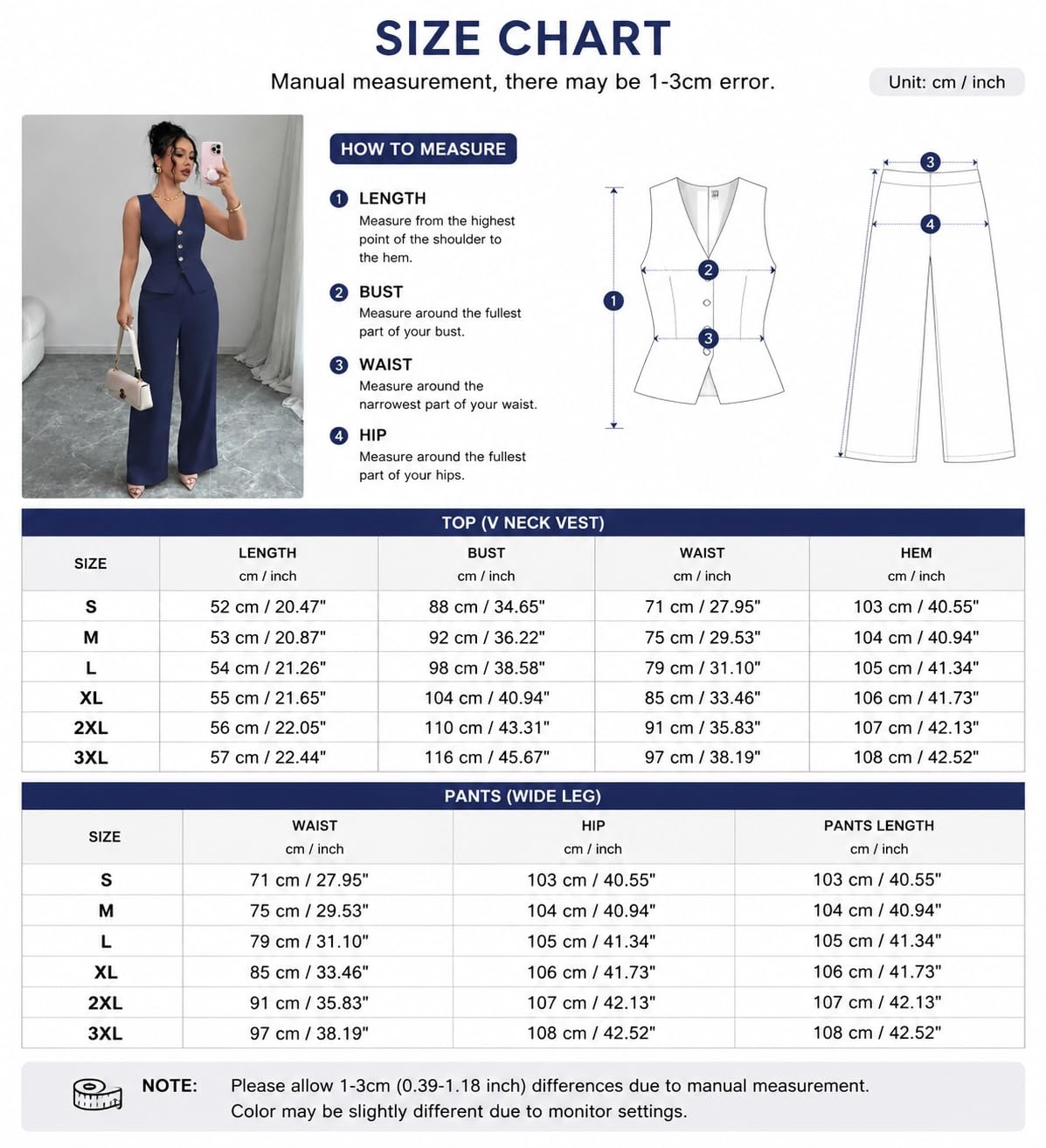 Ensemble Ete Femme Ensemble Deux Pièces Pour Femme : Blazer À Col V Boutonné Sans Manches Et Pantalon Large Élégant Et Décontracté Idéal Pour Le Bureau Ou Les Occasions Professionnelles