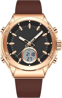 Ladies Watches Waterproof Sport Watches for Women with Soft Silicone Strap,Fashion Womens Wrist Watches with Digital Analog Dual Display Alarm Date Night Light for Women Girls