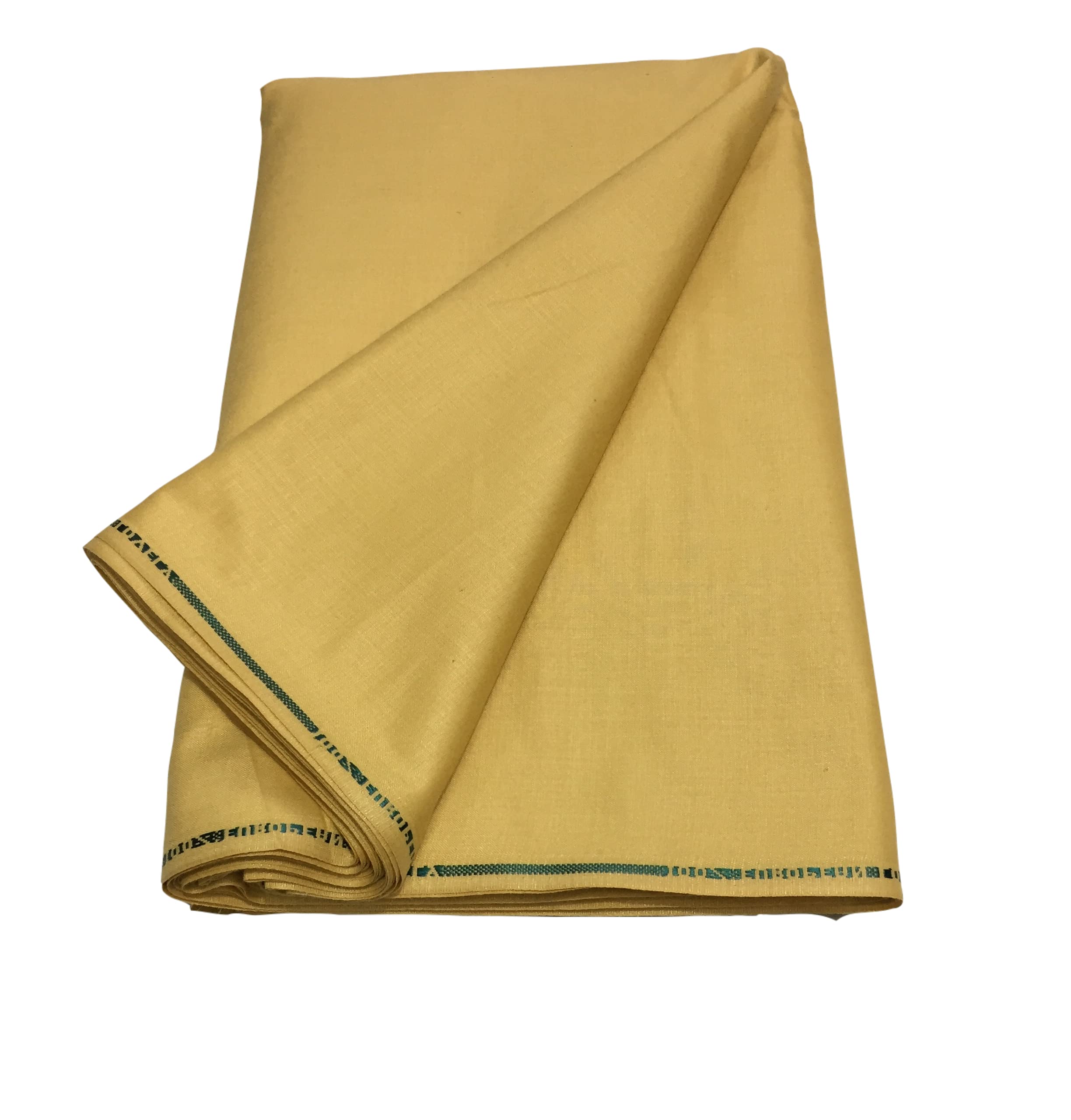 Men's Cotton Unstitched Plain Kurta Pyjama Fabric- 5 m (Ethnic,pathani suit,shirt,khadi,summer wear,formal,casual,Mustard,Free Size)