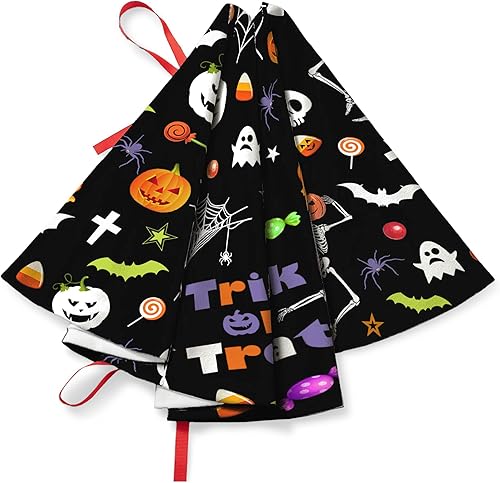 Miniatura 5 de Falda de árbol de Halloween, fantasma, calabaza, calavera, tapete para Halloween, Navidad, fiesta, fiesta, decoración de patio, adornos de 36