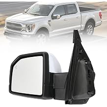 JL3Z17683CA 18 Pins Left Driver Side Mirror Assembly Fit for Ford F-150 F150 2015-2021 Power Heated/Electric Folding/BSD/Electroplating/Turn Signal Outer View Chrome