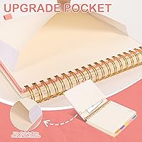 Vista 3 de 5 Subject Notebook with Removable Dividers Tabs, 300 Pages Leather Hardcover Spiral Notebook College Ruled, 8"x10" Large B5 Notebooks for Work