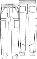 Vista 6 de Cherokee Infinity Womens Mid Rise Jogger Scrub Pants Rib-Knit Waist, 6 Pockets, 360 Stretch Moisture-Wicking CK080A