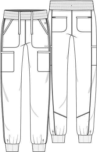 Miniatura 6 de Cherokee Infinity Womens Mid Rise Jogger Scrub Pants Rib-Knit Waist, 6 Pockets, 360 Stretch Moisture-Wicking CK080A