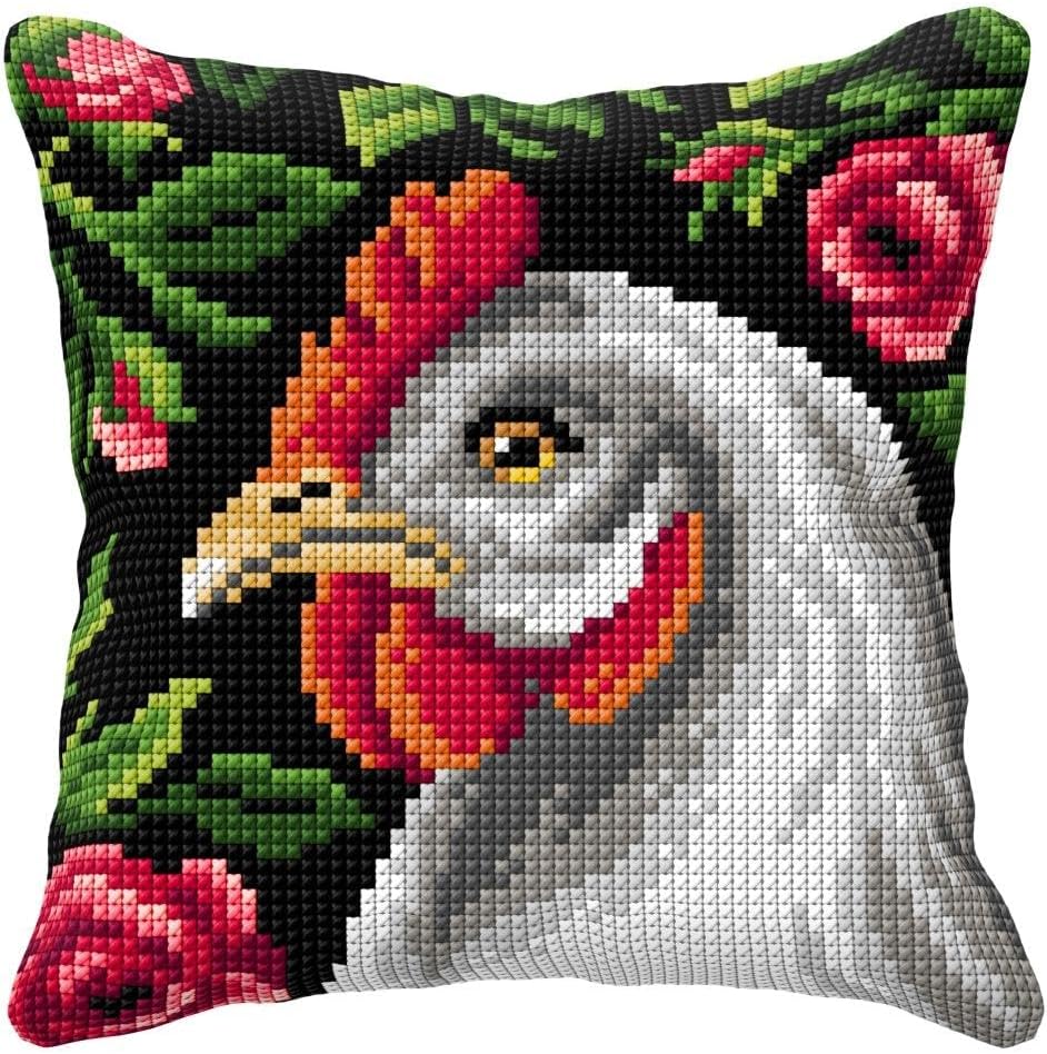 Wizardi Cushion Stamped Cross Stitch kit Owl 99015 Orchidea