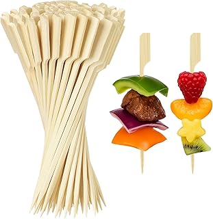 12cm Spieße Snack Fingerfood, 200PCS Cocktailspieße Spiesse für Snacks Fingerfood Party Spieße Holz-Paddelspieße für Cocktail, Vorspeisen,Sandwich, Grill, Snacks