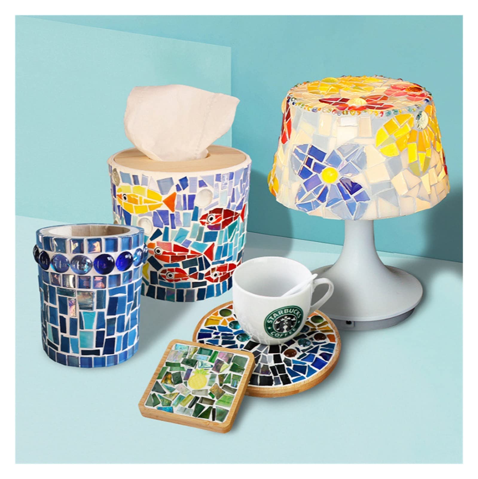 płytki mozaikowe, 250g DIY Mozaika Fragmenty Nieregularne Kształty Ręcznie Robiony Kamień Lód Jade Porcelana Kryształ Szkło Mieszane Kolorowe Cząstki