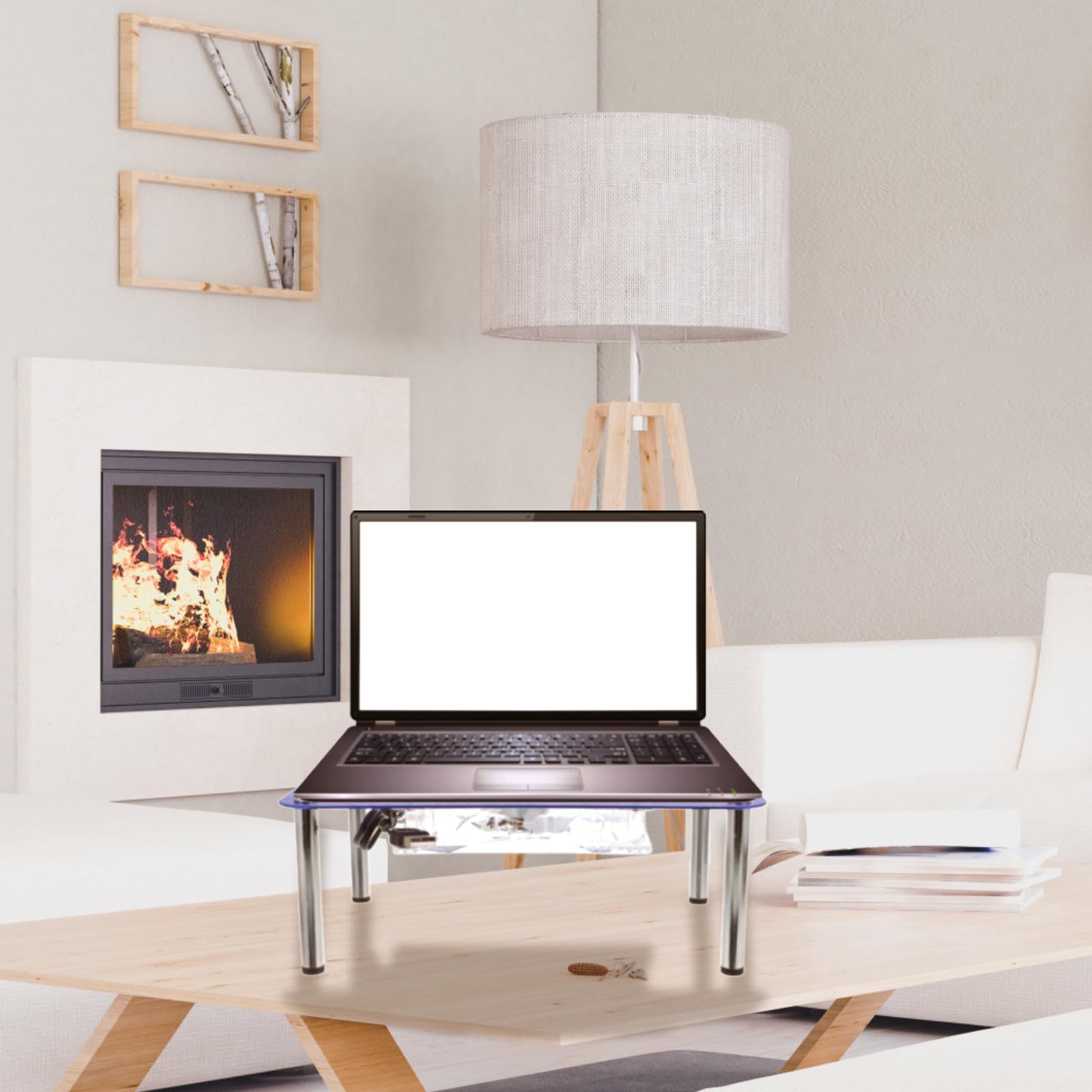 YARNOW Ventilador del radiador USB con soporte metálico para router y decodificador, sistema de enfriamiento silencioso para oficina y tienda azul