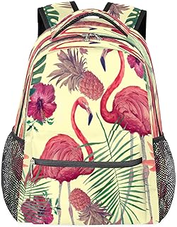 Mochilas de viagem para laptop para mulheres homens flamingo animal abstrato moda mochilas escolares mochilas para livros, mochilas casuais para meninos meninas trabalho viagens caminhadas acampamento, Multicor, Medium