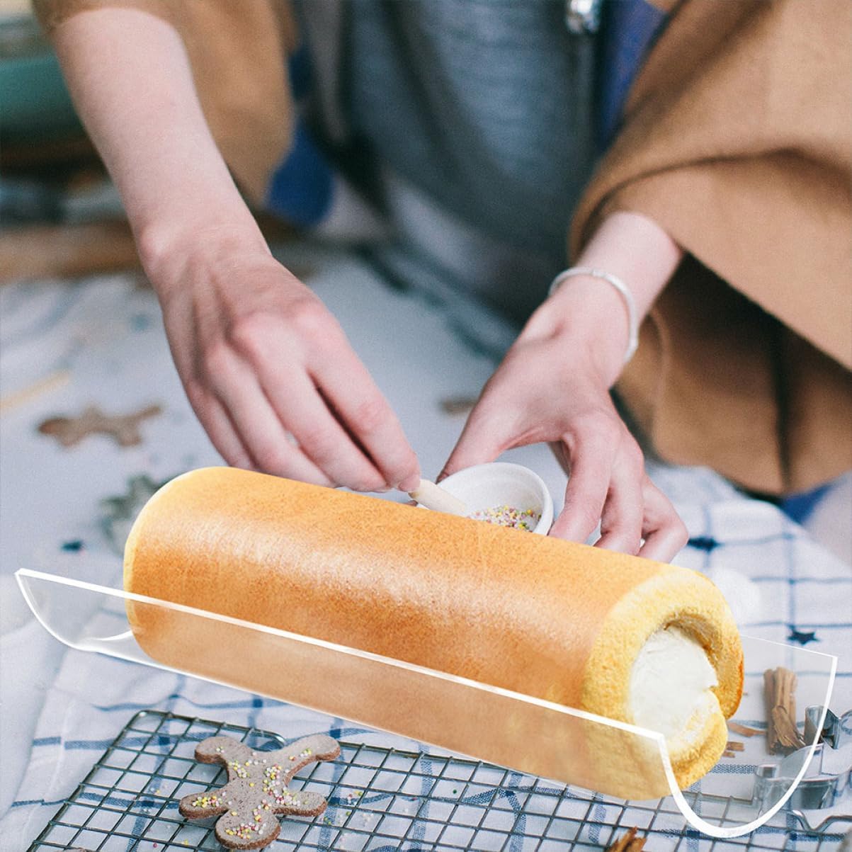 VALICLUD 4sets Cake Mold Pastry Shaped Cakes for Bakeware Tool Bread Baking Mould Dessert Bracket Baking Utensils Acrylic Transparent 2pcs*4