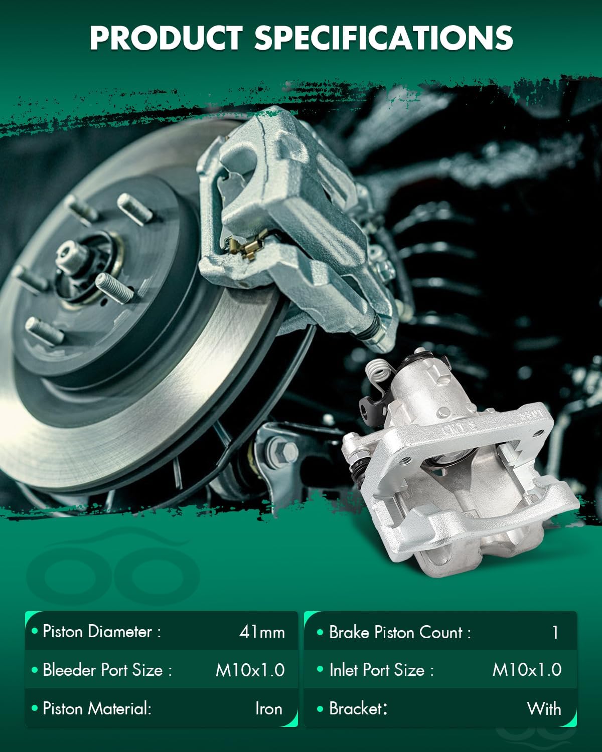 SCITOO Rear Driver Side Disc Brake Caliper 18B5401A Compatible For Buick For LaCrosse 2012-2016,For Cadillac For XTS 2013-2019,For Chevy For Impala 2014-2018,For Chevy For Malibu 2013,With Bracket 1PC