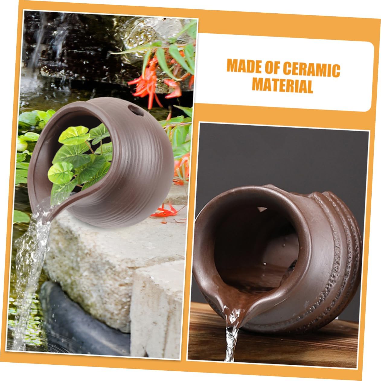 Water Jar Decoration Fountain Spitter Ceramic Pot Shape Spitter Garden Ceramic Pot Statue