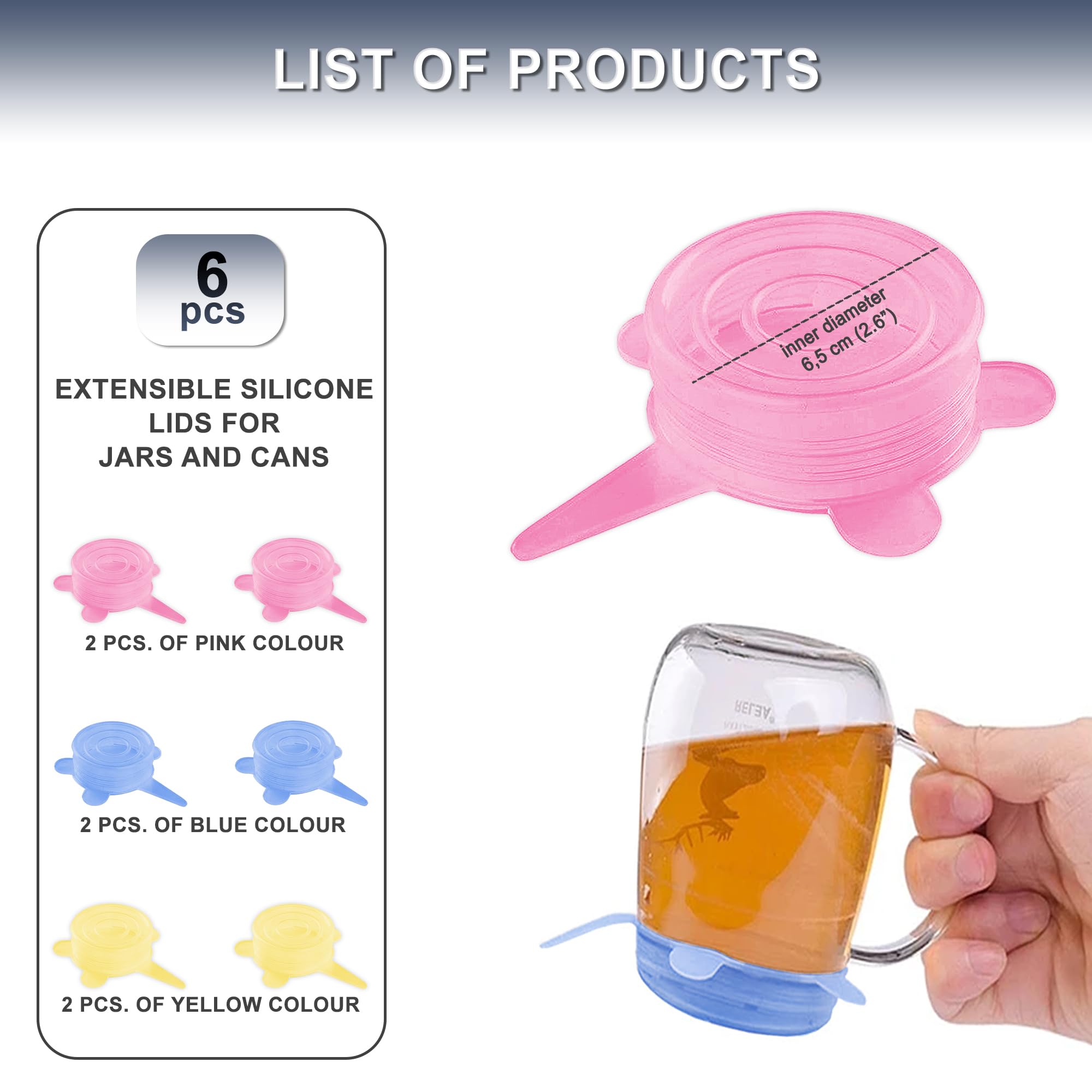 Tapas De Silicona Ajustables Para Recipientes - Reutilizables, Sin BPA, Resistentes Al Calor Y Frío, Lavavajillas