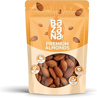 Bazana Premium Californian Almonds 500gm | Rich in Protein, Magnesium, Phosphorus and Dietary Fibre | Badam Giri | Almond Price In India
