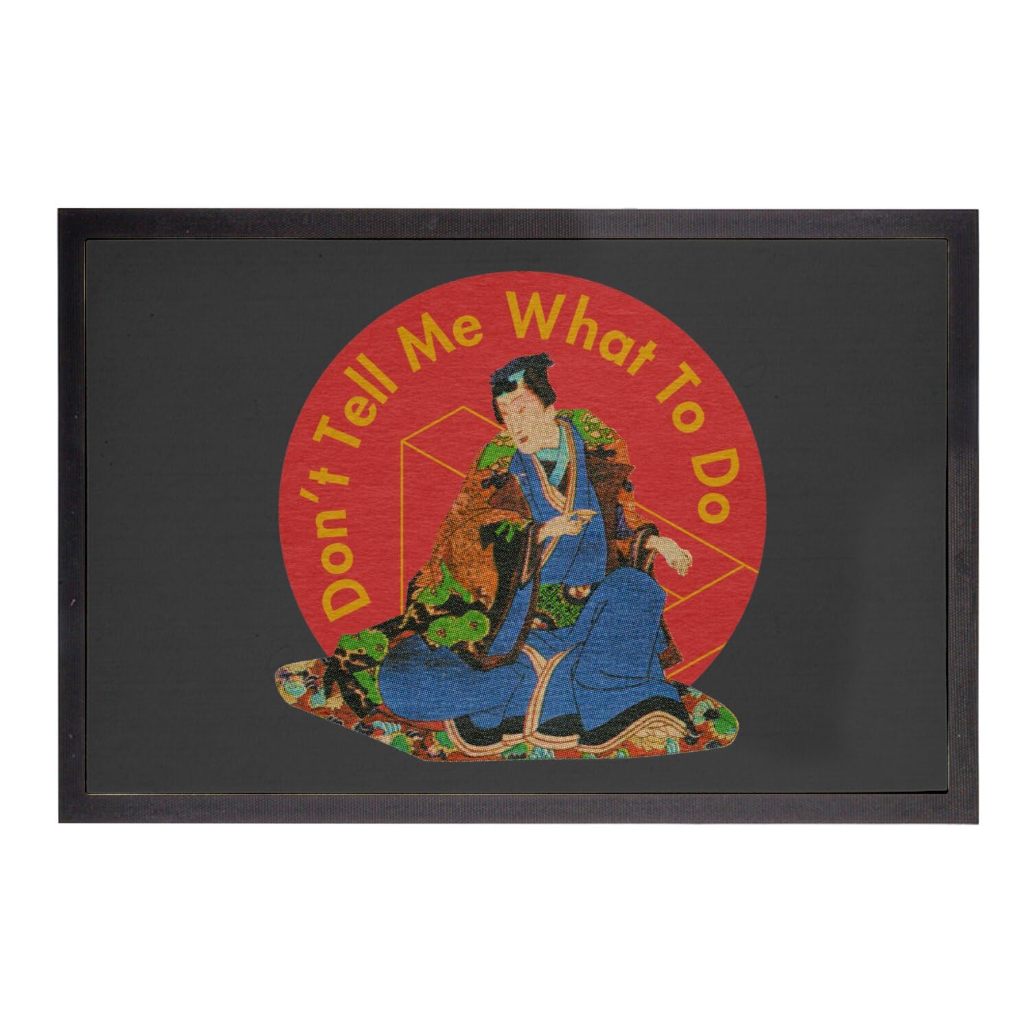 Paillasson noir entrée terne résolue tapis 75x50cm humour japonais original