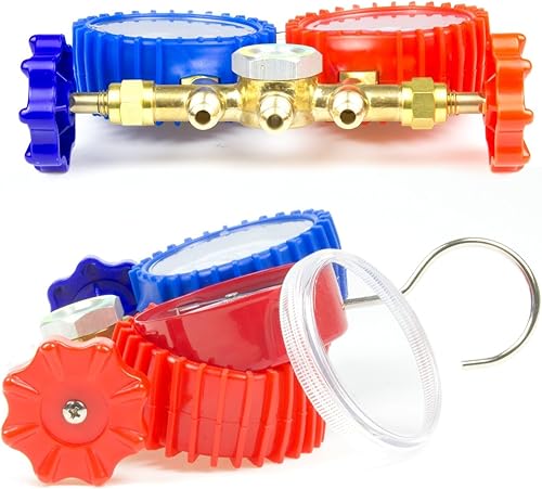 Miniatura 6 de Ziss A/C - Juego de manómetros de diagnóstico para carga de refrigeración, compatible con refrigerantes R12 R22 R134a R502 con parejas, mangueras de