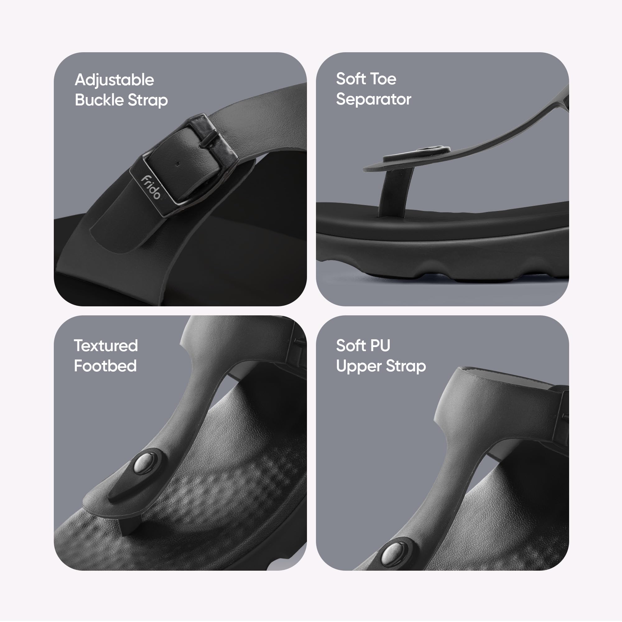 Frido Cloud Comfort - Sandalias ortopédicas para mujer, soporte de arco y cojín de talón, suela antideslizante, hebilla ajustable, plantilla de poliuretano ligera y suave, disponible en estilo
