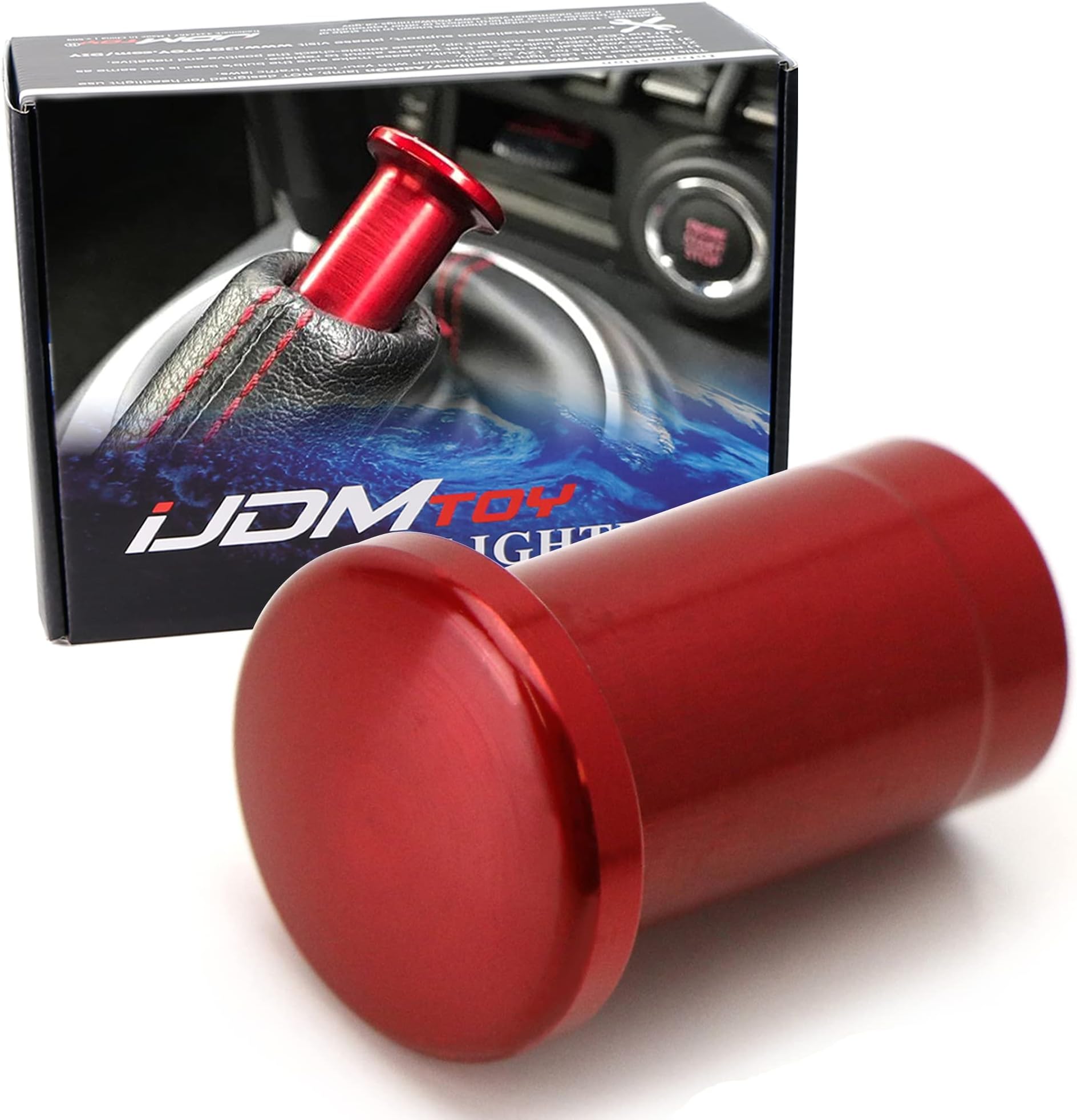 Sports Red Billet Aluminum Handbrake Spin Turn Knob Button Compatible With 2013-2016 Scion FR-S, 2017-up Toyota 86, 2013-up BRZ