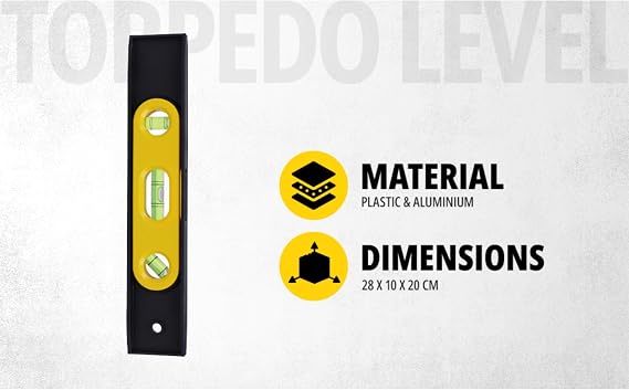 STANLEY 9 in (225mm) Torpedo Level Magnetic, 3 Vial Leveler Tool (42-264)