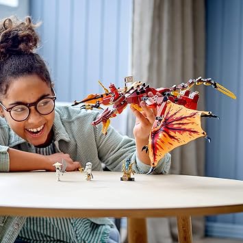 LEGO NINJAGO Legacy Fire Dragon Attack 71753 Ninja Playset Building Kit, Featuring a Flying Dragon Toy; New 2021 (563 Pieces)