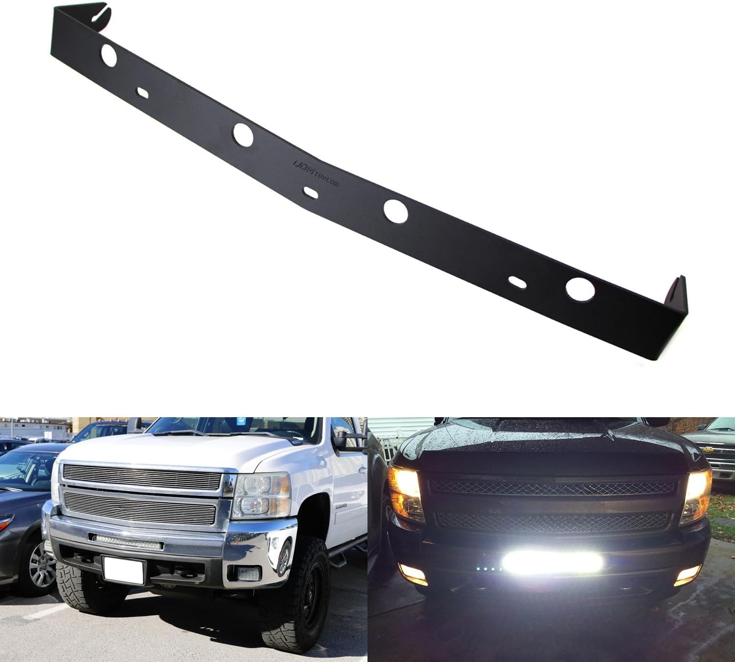 iJDMTOY Lower Bumper Insert Light Bar Mount Bracket Compatible with 2011-13 Chevy Silverado 1500 and 2007/08-2010 2500 3500 HD 21-Inch LED Lightbars