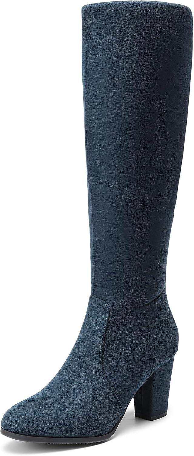 DREAM PAIRS Women's Chunky Heel Knee High Boots